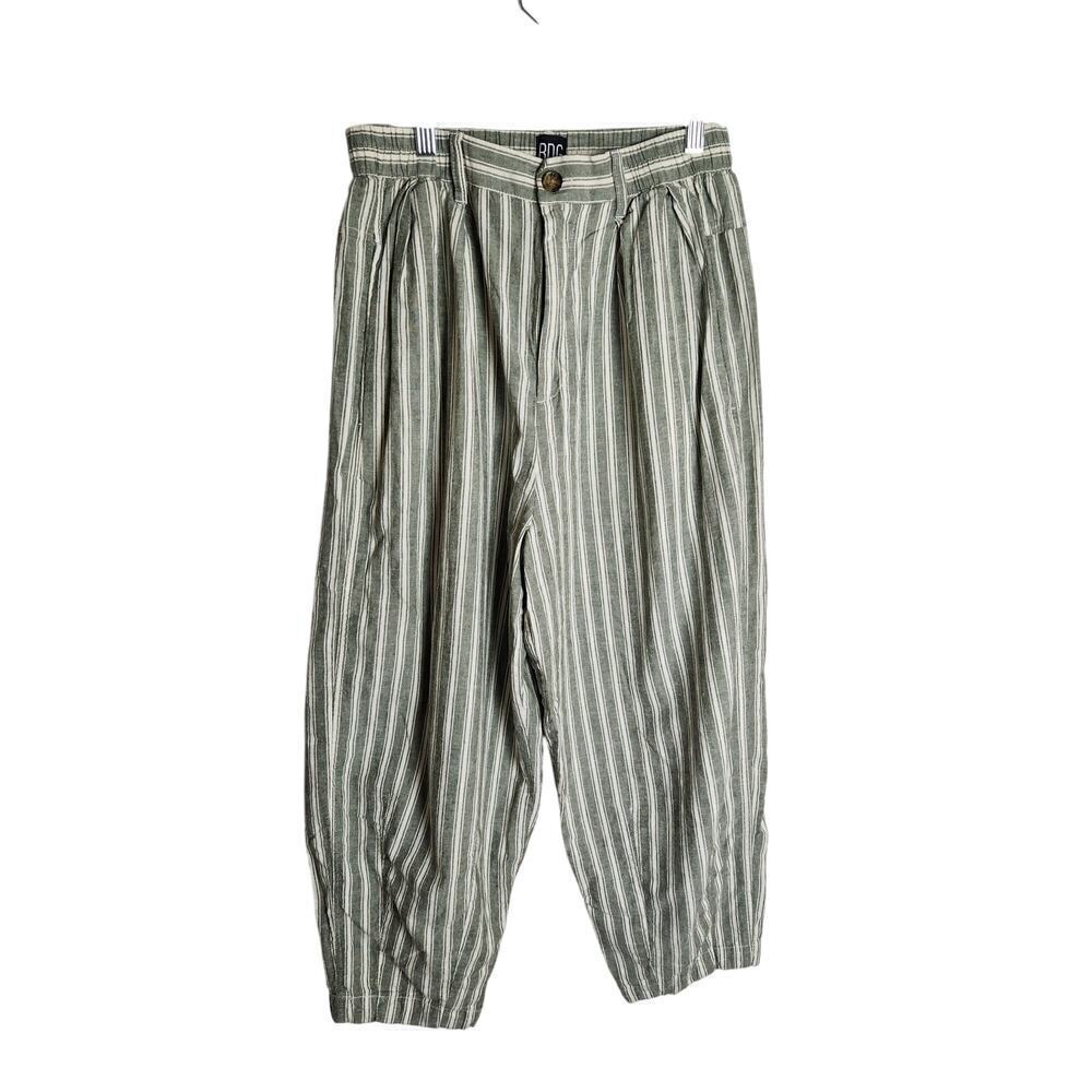 Urban Outfitters BDG Lantern Crop Linen Blend beach pants sz M elastic beach